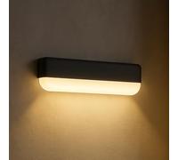MAKA Applique da Esterno Interno Led da Parete 12W Lampade da Muro Plafoniera Moderna Luci Down 1200 Lumen Ip65 Impermeabile Fascio Luce 180° Durata Illuminazione 20 mila ore (Nero Luce Calda 3000K)