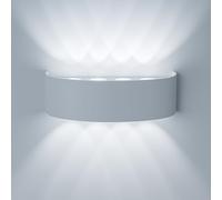 MAKA Applique da Esterno Interno Led da Parete 24W Lampade da Muro Plafoniera Moderna Luci Up Down 2400 Lumen Ip65 Impermeabile Fascio Luce Durata Illuminazione 40 mila ore (Bianco, 6500K)