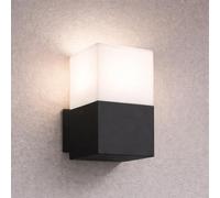 MAKA Applique da Parete Interno 12 Watt E27 da Esterno IP44, Applique Camera da Letto Bianco da Parete Esterno, 220V | Alluminio + PVC | h 16cm x 8cm x 8cm (Nero)