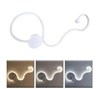 MAKA Applique da Parete Interno Curvo 20 W, led da 84 cm 1000 Lumens per parete moderno bianco (luce calda,naturale,fredda), applique decorativa per Soggiorno, Camera da letto, 230V (3000K-6500K)