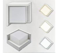 MAKA, Applique Esterno da Parete LED 15W, 1500 Lumen, Dimmerabile Calda, Naturale, Fredda, Nero/Bianco, Impermeabile PVC - 220V (Q15W 3000K-4000K-6500K)