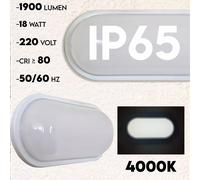MAKA Applique LED 18W da Esterno Bianca Impermeabile a Parete 230V Plafoniera