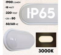 MAKA Applique LED 18W da Esterno Bianca Impermeabile a Parete 230V Plafoniera
