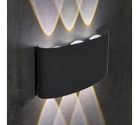 MAKA Applique LED da Parete Interno ed Esterno Moderno 16 Watt 1600 Lumen IP65, Applique Nero Camera da Letto Bagno Soggiorno Giardino, Applique Luce Naturale 4000K, Applique Muro Alluminio, 220V