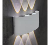 MAKA Applique LED da Parete Interno ed Esterno Moderno 16 Watt 1600 Lumen IP65, Lampada da parete Bianco Camera da Letto Bagno Soggiorno Giardino, Applique Muro Alluminio, 220V (Luce naturale 4000K)