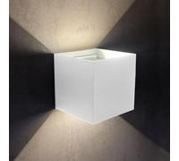 MAKA Applique LED da Parete Interno Esterno, Applique Cubo in Metallo, 220V | 12 Watt | Impermeabile IP65 | Lampada da Parete, Applique Camera da Letto, Applique da Esterno (Bianco, Luce calda 3000K)