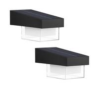 MAKA Applique Solare LED Esterno IPX4 Set 2 Pezzi Lampada Parete Luce Fredda