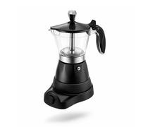 MAKA Caffettiera Moka Elettrica 400W 3 Tazze Base Rotante Macchina Caffè