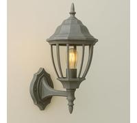 MAKA change your life quality Lampada Lampadario Applique da Parete per Esterno, Applique Lanterna da Muro, Per Giardino Esterni, Alluminio, Attacco E27 Lampadina non Inclusa 60W IP45 (Grigio)