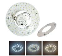 MAKA Circolina LED Universale per Plafoniere con Cambio Temperatura (6500K - 4000K - 3000K), Plafoniera LED con Magnete, Installazione Facile (Switch, 17W)