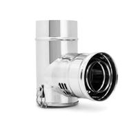 MAKA Codino Coassiale T 90 Maschio-Femmina MF Pellet Inox Ø 100/150 mm | Doppia parete AISI 316 e 304, espulsione fumi e ripresa aria comburente, A 190 mm, corpo coibentato lana minerale