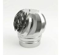 MAKA Comignolo Antivento Rotante, Terminale Eolico Girevole per Canna Fumaria, Camino, Stufa Legna e Pellet, Tiraggio Naturale e Protezione Pioggia (Inox, Ø 100 mm)