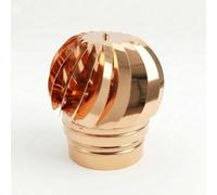 MAKA Comignolo Antivento Rotante, Terminale Eolico Girevole per Canna Fumaria, Camino, Stufa Legna e Pellet, Tiraggio Naturale e Protezione Pioggia (Rame, Ø 180 mm)