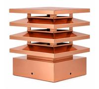 MAKA Comignolo Architettonico, Terminale per Canna Fumaria Camino Stufa a Legna Pellet e Gas, Cappello Antipioggia Design Architettonico (220x220 mm - Rame)