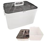 MAKA Contenitore Medicinali Portatile 27x21x18 cm, ABS, Scatola in Plastica con Coperchio Trasparente, Organizer Porta Oggetti, Ideale per Medicine, Cosmetici, Trucchi e Snack (Bianco)