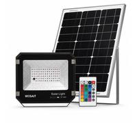MAKA Faro LED Solare RGB 100W con Pannello Solare Telecomando IP65 Esterno