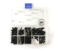 MAKA - Kit di viti assortite per chitarra elettrica, ponte, pickup, battipenna, accordatore, interruttore, piastra per collo, con molle, 9 tipi, totale 149 viti, nero