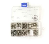 MAKA - Kit di viti assortite per chitarra elettrica, ponte, pickup, battipenna, accordatore, interruttore, piastra per collo, con molle, 9 tipi, totale 149 viti, cromato