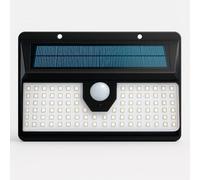 MAKA Lampada Solare da Esterno con Sensore di Movimento IP65 Impermeabile Luce Pannello Fotovoltaico Applique Led 6 Ore di Autonomia Continua 180° Ideale per Garage Patio (Applique da Parete)