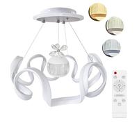 MAKA Lampadario a Led da Soffitto | 105W con Telecomando (Luce Calda 3000K - Naturale 4000K - Fredda 6500K) Lampadario a Sospensione Moderno per Cucina, Salotto, Camera letto, Bagno, Ufficio (Diamond)