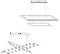 MAKA Lampadario a Sospensione LED | Lampadario Rettangolare da Soffitto | Lampadario Moderno Soggiorno, Camera da letto | Dimmerabile con Telecomando 3000K-6500K | 64W, Bianco 25x3.5x15 cm