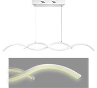 MAKA Lampadario a Sospensione Moderno | Lampadario LED Soffitto per Soggiorno, Cucina, Camera da Letto | Luce Calda 3000K | Lampada Sospesa | 25W | Alluminio 90x5x90 cm