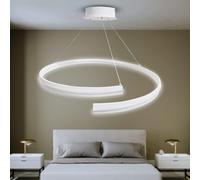 MAKA Lampadario a Sospensione Moderno LED | Lampadario Sospeso per Camera da Letto, Soggiorno | Lampadario Moderno a Spirale | 100W 11000 Lumen | Luce Fredda 6500K| Diametro 74 cm