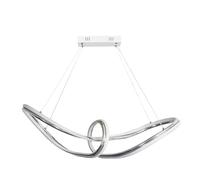 MAKA Lampadario LED Moderno con Finitura Cromata Lucida, Cambio Temperatura (3000k-4000k-6500k), Lampadario a Sospensione Moderno led con Altezza dal Soffitto Regolabile, 220-240 Volt (Memo 60 watt)