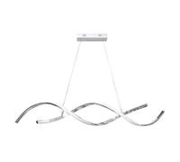 MAKA Lampadario LED Moderno con Finitura Cromata Lucida, Cambio Temperatura (3000k-4000k-6500k), Lampadario a Sospensione Moderno led con Altezza dal Soffitto Regolabile, 220-240 Volt (Switch 28 watt)