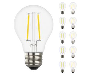 MAKA Lampadina LED Filamento E27 2W Luce Calda 3500K Bulbo Goccia 10 Pezzi