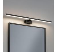 MAKA Luce Specchio Bagno LED 12W 840 Lumen, Lampada Bagno Specchio 4000K, Applique Specchio Bagno 60 cm Bianco/Nero IP20, Illuminazione Bagno per Make-Up e Rasatura (Nero, 4000K)