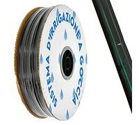 MAKA Manichetta Gocciolante Irrigazione 2 Litri/Ora Striscia Tape Tubo Acqua 16mm Piatto Forato per Irrigare a Goccia Orto Bobina Diverse Misure Resistente UV e Gelo (100 metri, Passo 10)