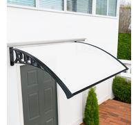 MAKA Pensilina da Esterno in Policarbonato, Tettoia per Esterno in PVC Impermeabile, Tettuccio Parapioggia con Struttura in Polipropilene, Profili in Alluminio Modulabile (240x80 cm bianco)