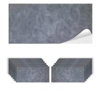 MAKA Piastrelle Adesive Muro PVC Cucina Bagno Camera da Letto Paraschizzi Mattonelle per Parete Marmo Pannelli Decorativi 3D in Finta Pietra Alta Risoluzione Impermeabile (12 pezzi - 2.1mq, Cemento)
