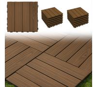 MAKA Piastrelle Giardino ad Incastro Erbetta o Legno Mattonelle Puzzle 1,08 m²