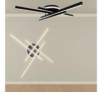 MAKA Plafoniera LED Soffitto, 45 watt, 60x60x11 cm, 3 Temperature Colore (3000K, 4000K, 6500K), Alluminio, Installazione Facile, Resistente, Moderna, Camera da Letto (Luce calda 3000K, nero)