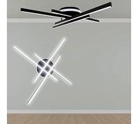 MAKA Plafoniera LED Soffitto, 45 watt, 60x60x11 cm, 3 Temperature Colore (3000K, 4000K, 6500K), Alluminio, Installazione Facile, Resistente, Moderna, Camera da Letto (Luce fredda 6500K, nero)