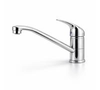 MAKA Rubinetto Cucina Silver Monocomando Canna Bassa Cromato Lucido Lavello