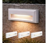MAKA Segnapasso LED Rettangolare 6W CCT IP65 da Esterno per Giardino, Scale e Vialetti | Luce Regolabile 3000K-4200K-6400K | Faretto Anti-Abbagliamento | Bianco