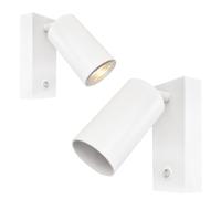 MAKA Set 2 Applique da Parete per Lettura a Letto GU10 Bianco o Nero Camera