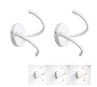 MAKA Set 2 Applique LED 10W Spirale Cromate 3000K 4000K 6500K Moderne Interno