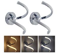 MAKA Set 2 Applique LED 10W Spirale Cromate 3000K 4000K 6500K Moderne Interno