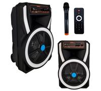Maka Speaker Wireless Bluetooth Portatile con Microfono Impianto Audio Cassa Attiva con Effetti di Luce Rgb MP3 USB/SD Batteria Ricaricabile Suono Pulito Equalizzatore (80W 8")