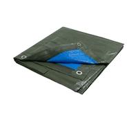 MAKA Telo Impermeabile Esterno 100g/mq, Telone Antistrappo Occhiellato Impermeabile, Occhielli Rinforzati, Ideale per Coprire Legna, Campeggio, Piscina, Oscurante, Protezione UV (6x8 blu-verde)