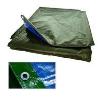 MAKA Telo Impermeabile Esterno 100g/mq, Telone Antistrappo Occhiellato Impermeabile, Occhielli Rinforzati, Ideale per Coprire Legna, Campeggio, Piscina, Oscurante, Protezione UV (2x3 blu-verde)