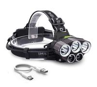 Maka Torcia Lampada da Testa 5 LED 6000 lm Ricaricabile IP65 Impermeabile Sensore 6 modalità