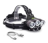 Maka Torcia Lampada da Testa 5 LED 6000 lm Ricaricabile IP65 Impermeabile Sensore 6 modalità