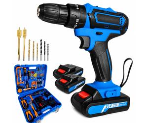 MAKA Trapano Avvitatore a Percussione 26V Valigetta 116 Pezzi 2 Batterie