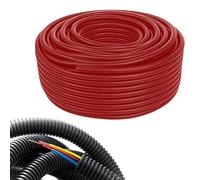 MAKA Tubo Corrugato Flessibile Ignifugo Matassa Bobina Flex per Cavi Elettricità Protettivo Resistente Diverse Misure per Fili Elettrici Scolo Acqua Antenna (diametro 20mm, 100 metri, Rosso)