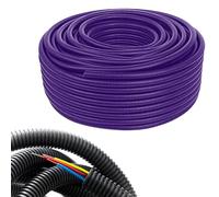 MAKA Tubo Corrugato Flessibile Ignifugo Matassa Bobina Flex per Cavi Elettricità Protettivo Resistente Diverse Misure per Fili Elettrici Scolo Acqua Antenna (diametro 20mm, 100 metri, Viola)